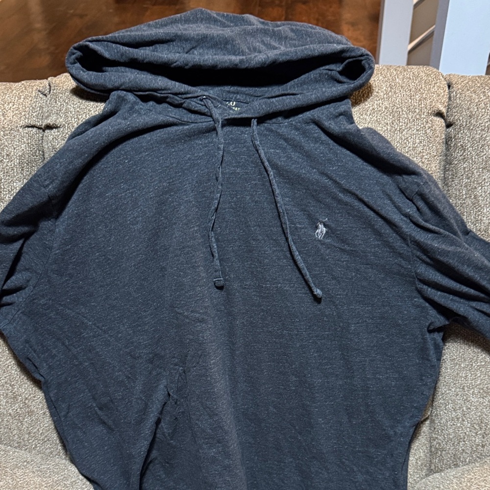 Polo Ralph Lauren Men's Dark Gray Hooded Long Sleeve Tee